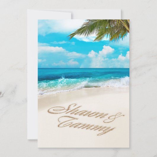 White Sands Beach: VRAAG ME OM NAMEN IN HET ZAND T Kaart (Voorkant)