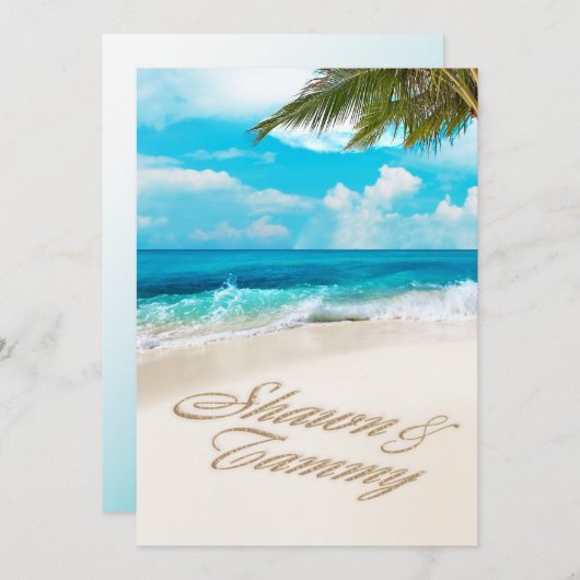 White Sands Beach: VRAAG ME OM NAMEN IN HET ZAND T Kaart (Voorkant / Achterkant)