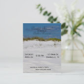 White Sands Beach Vrijgezellenfeest Uitnodiging Briefkaart (Staand voorkant)