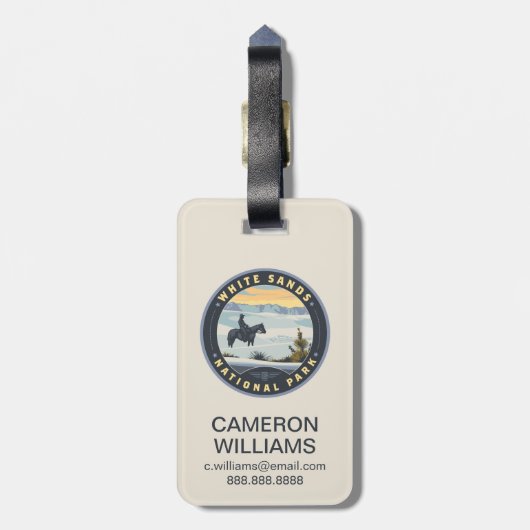 White Sands National Park Bagagelabel (Achterkant verticaal)
