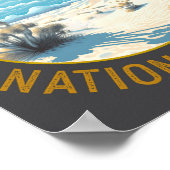 White Sands National Park Distressed Circle  Poster (Hoek)