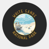 White Sands National Park Distressed Circle  Ronde Sticker (Voorkant)