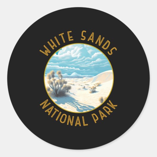 White Sands National Park Distressed Circle  Ronde Sticker (Voorkant)