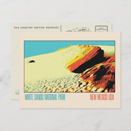White Sands National Park Dune, New Mexico USA Briefkaart (Voorkant / Achterkant)
