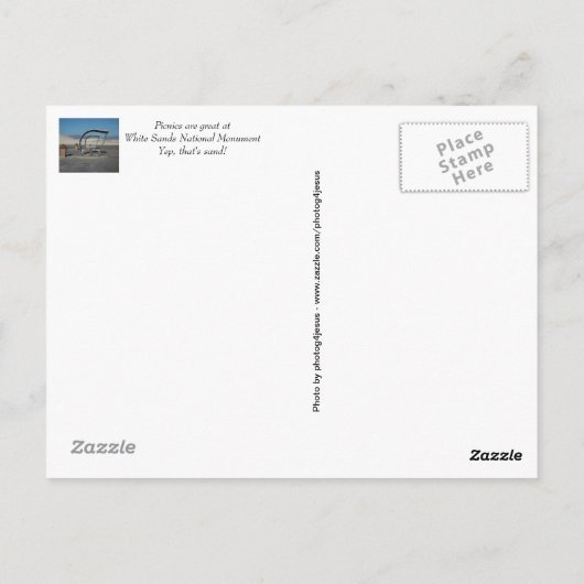 White Sands National Park New Mexico Briefkaart (Achterkant)