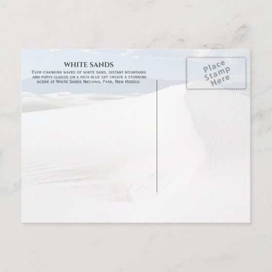 White Sands National Park, New Mexico Briefkaart (Achterkant)