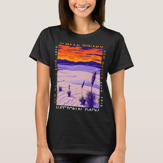 White Sands National Park New Mexico Distressed Vi T-shirt (Voorkant)