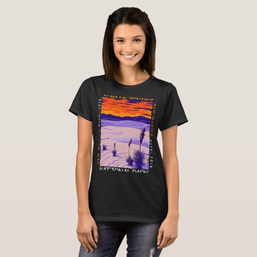 White Sands National Park New Mexico Distressed Vi T-shirt (Voorkant volledig)