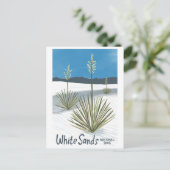 White Sands National Park New Mexico Gips Yucca Feestdagenkaart (Staand voorkant)