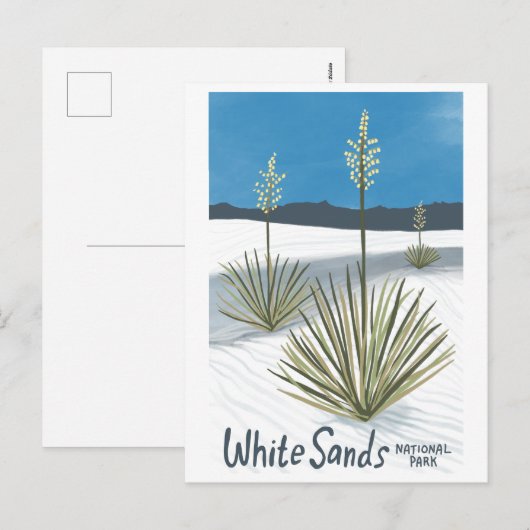 White Sands National Park New Mexico Gips Yucca Feestdagenkaart (Voorkant / Achterkant)