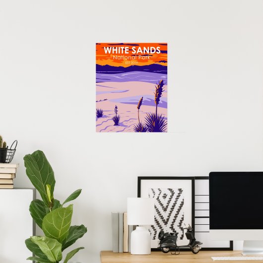 White Sands National Park New Mexico  Poster (Thuiskantoor)
