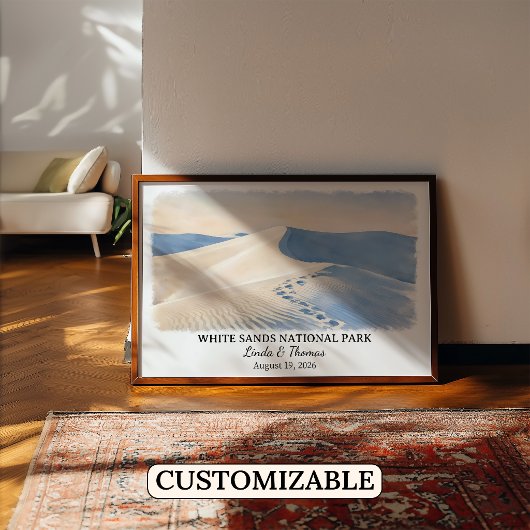 White Sands National Park New Mexico Poster -> Wit
