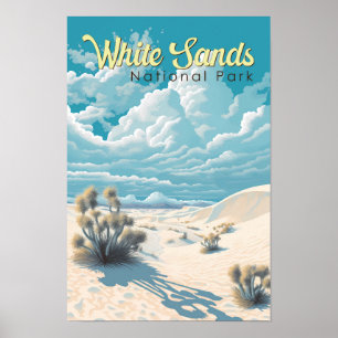 White Sands National Park Reis Kunst Vintage Poster