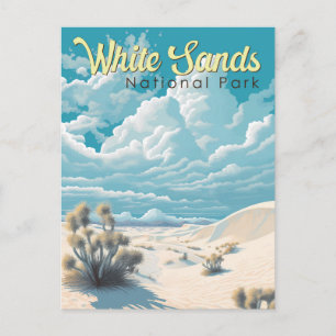 White Sands National Park Reizen Kunst Vintage Briefkaart