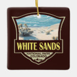 White Sands National Park Reizen Kunst Vintage Keramisch Ornament<br><div class="desc">Het witte Vectorkunstwerk van Zanden. Het park bevindt zich in de staat New Mexico en is volledig omringd door de White Sands Missile Range.</div>