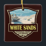 White Sands National Park Reizen Kunst Vintage Keramisch Ornament<br><div class="desc">Het witte Vectorkunstwerk van Zanden. Het park bevindt zich in de staat New Mexico en is volledig omringd door de White Sands Missile Range.</div>