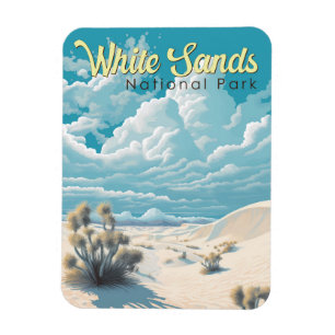 White Sands National Park Reizen Kunst Vintage Magneet