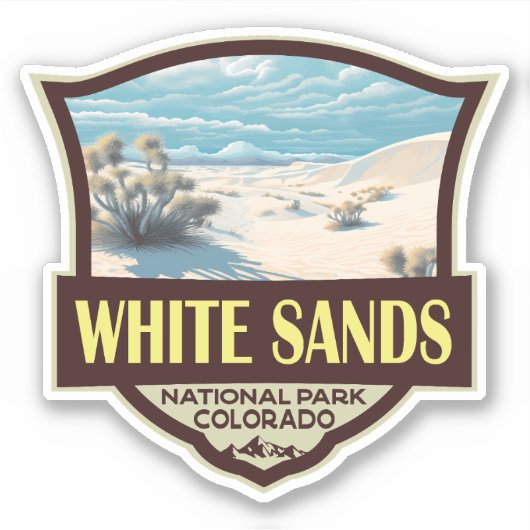 White Sands National Park Reizen Kunst Vintage Sticker (Voorkant)