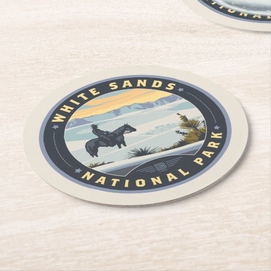 White Sands National Park Ronde Kartonnen Onderzetter (Gebogen)