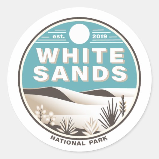 White Sands National Park Ronde Sticker (Voorkant)
