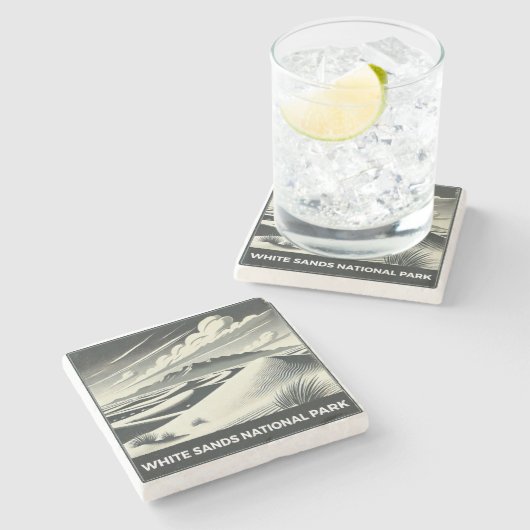 White Sands National Park Stenen Onderzetter (Zijkant)