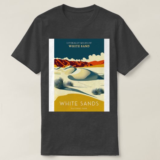White Sands National Park Travel Poster T-shirt (Design voorkant)
