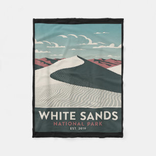 White Sands National Park Vintage Kamperen Wandele Fleece Deken
