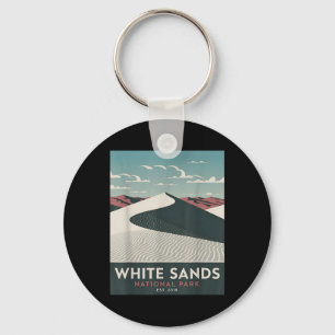 White Sands National Park Vintage Kamperen Wandele Sleutelhanger