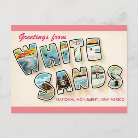 White Sands New Mexico Vintage Travel Briefkaart (Voorkant)