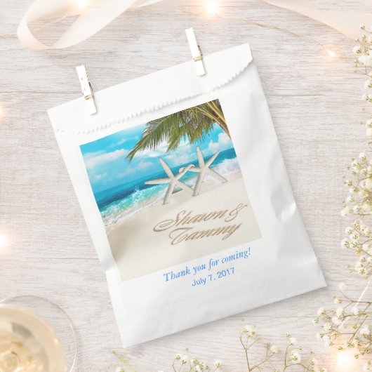 White Sands Starfish strand bruiloft Bedankzakje (Geknipt)