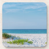 White Sandy Beach Florida Coastline Bier Onderzetter (Voorkant)