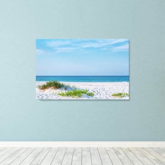 White Sandy Beach Florida Coastline Canvas Afdruk (Insitu (Houten vloer))