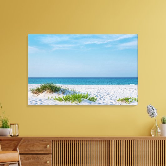 White Sandy Beach Florida Coastline Canvas Afdruk (Insitu (Woonkamer))