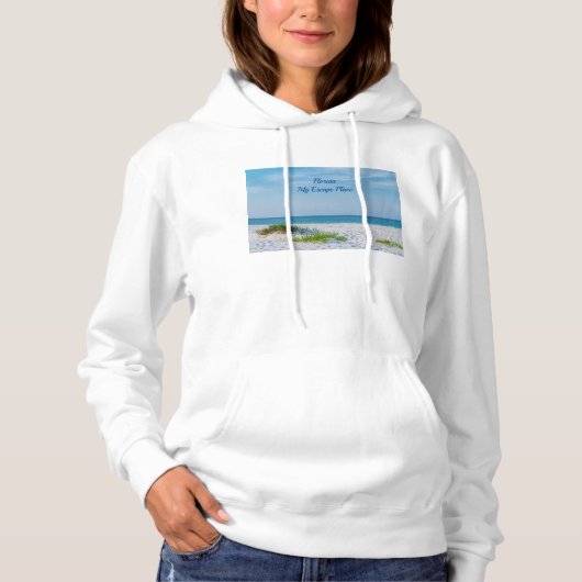 White Sandy Beach Florida Coastline Hoodie (Voorkant)