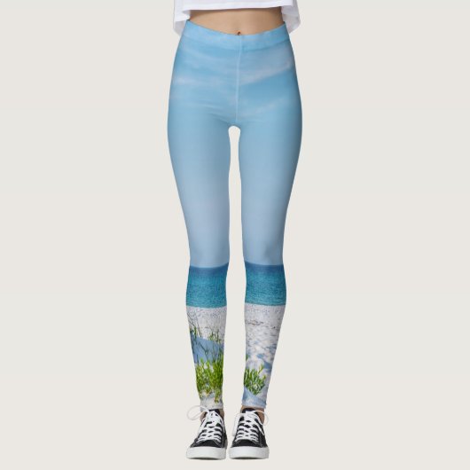 White Sandy Beach Florida Coastline Leggings (Voorkant)