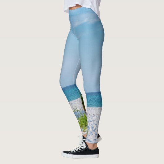 White Sandy Beach Florida Coastline Leggings (Links)