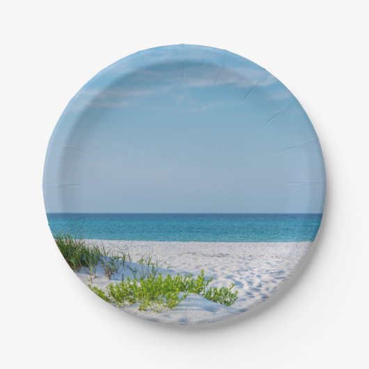 White Sandy Beach Florida Coastline Papieren Bordje (Voorkant)