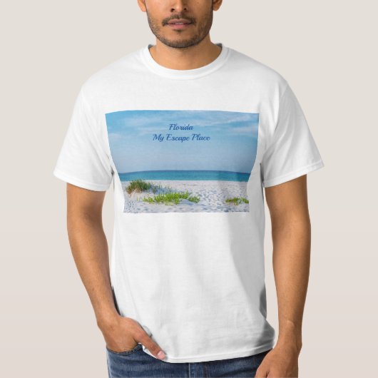 White Sandy Beach Florida Coastline T-Shirt (Voorkant)