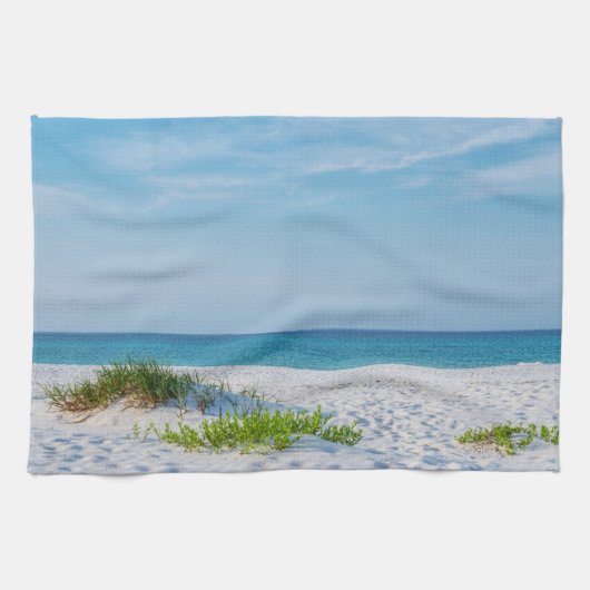 White Sandy Beach Florida Coastline Theedoek (Horizontaal)