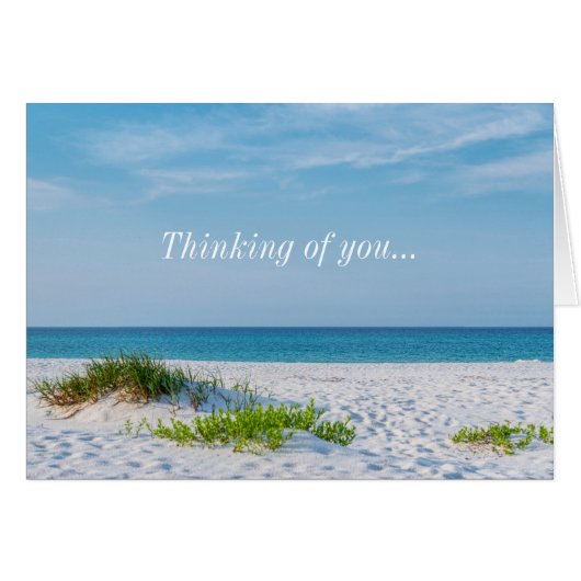 White Sandy Beach Florida Coastline Thinking Card (Voorkant Horizontaal)