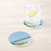 White Sandy Beach Florida Coastline Zandsteen Onderzetter (Zijkant)