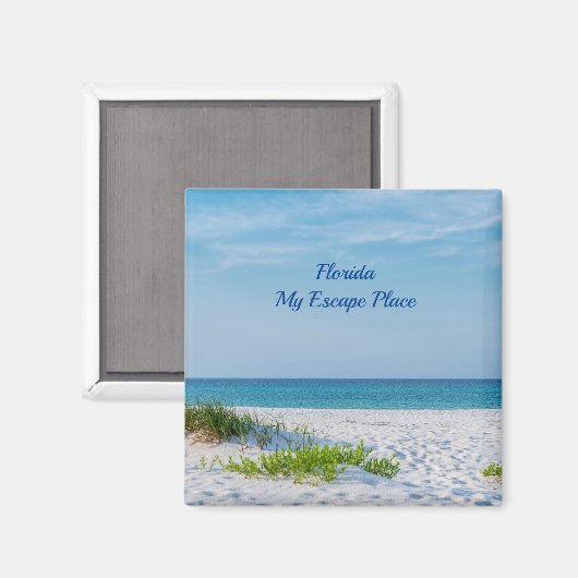 White Sandy Beach Florida kustlijn Magnet (Voorkant / Achterkant)