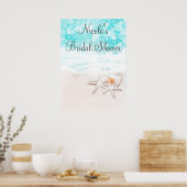 White Sandy Beach Starfish Blue Ocean Party Banner Poster (Keuken)