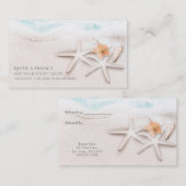 White Sandy Beach Starfish Blue Refer a Friend Aanbevelingskaartje (Voorkant / Achterkant)