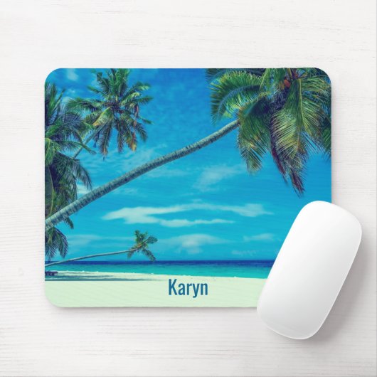 White Sandy Beach with Coconut Palms Muismat (Met muis)