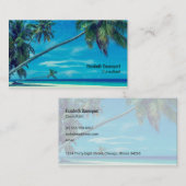 White Sandy Beach with Coconut Palms Visitekaartje (Voorkant / Achterkant)