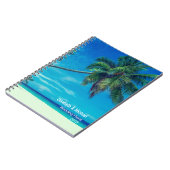 White Sandy Beach with Palm Trees Wedding Plans Notitieboek (Linkerzijde)