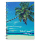White Sandy Beach with Palm Trees Wedding Plans Notitieboek (Voorkant)