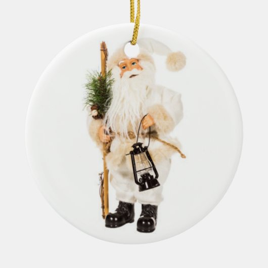 WHITE  SANTA CHRISTMAS ORNAMENT (Voorkant)