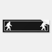 White Sasquatch Silhouette voor donkere achtergron Bumpersticker (Voorkant)